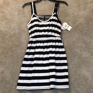 Self Esteem - Black/White Striped Dress
